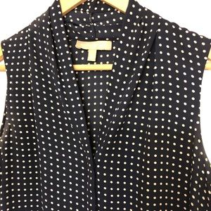 Banana Republic Navy Dotted Sleeveless Blouse
